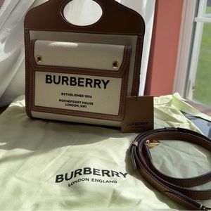 Burberry Canvas and Leather Mini Pocket Bag